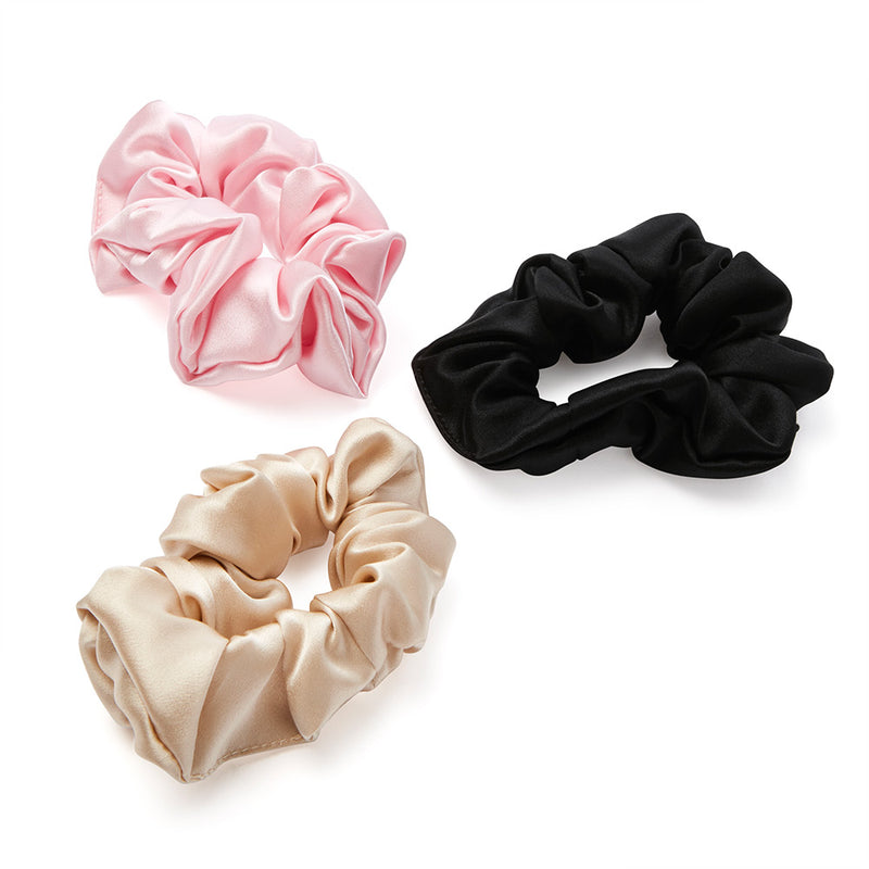 Blissy Scrunchies - Black, Gold, Pink