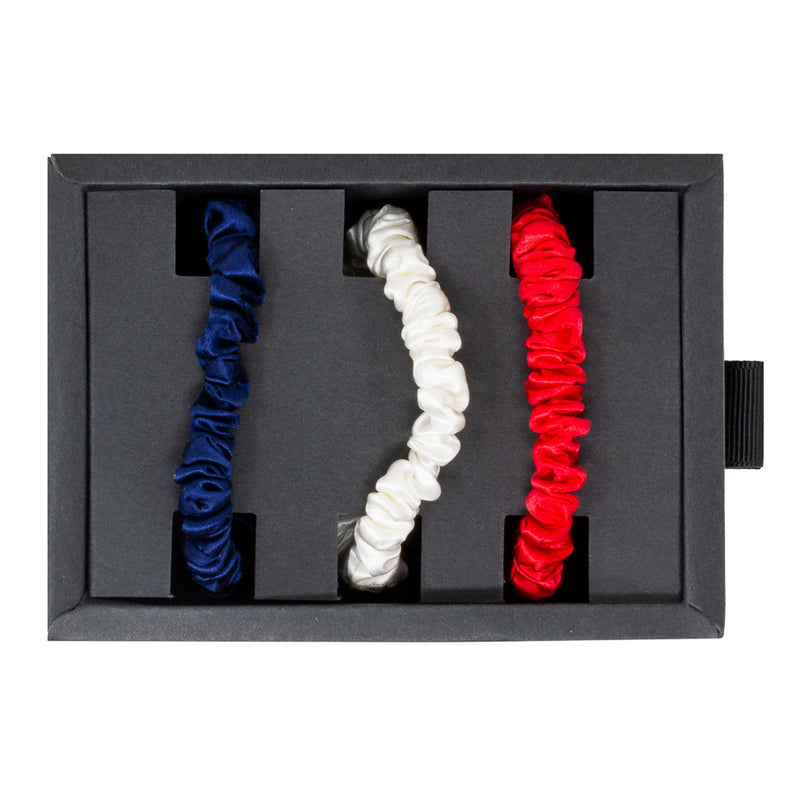 Blissy Skinny Scrunchies - Red, White, Blue