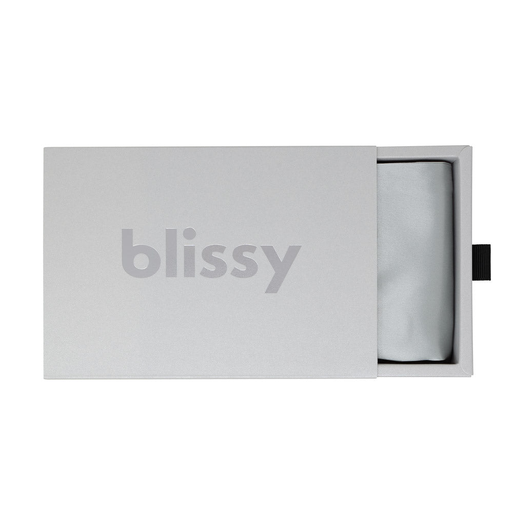Blissy Silver Silk Pillowcase Detail – Queen