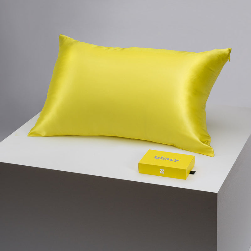 Pillowcase - Sunshine Yellow - Standard - Blissy Standard Sunshine Yellow Pillowcase – 22 Momme Mulberry Silk, 100% Silk