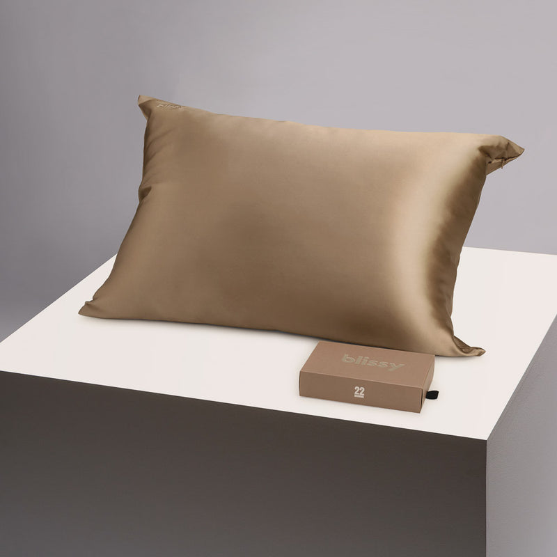 Pillowcase - Taupe - King - Blissy King Taupe Pillowcase – 22 Momme Mulberry Silk, 100% Silk