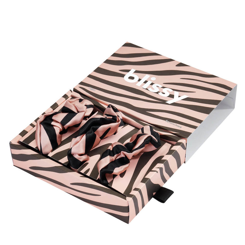 Blissy Scrunchies - Tiger - Blissy Tiger Blissy Scrunchies – 22 Momme Mulberry Silk, 100% Silk