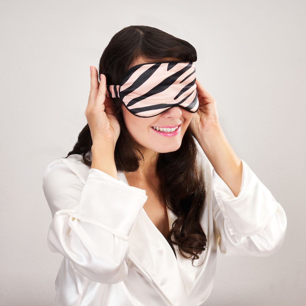 Tiger Sleep Mask Close-Up – Blissy 22 Momme Silk