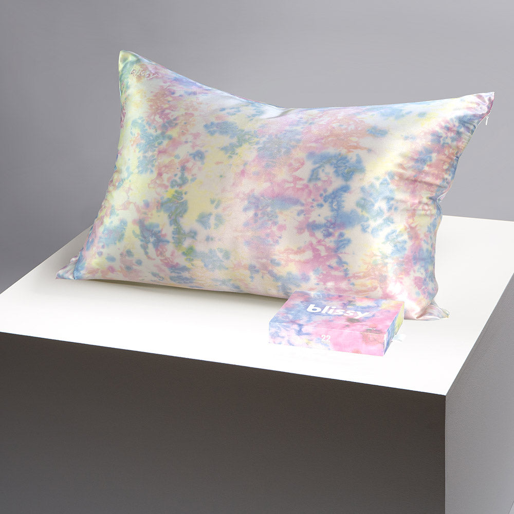 Blissy King Yellow Tie-Dye Pillowcase – 22 Momme Mulberry Silk, 100% Silk