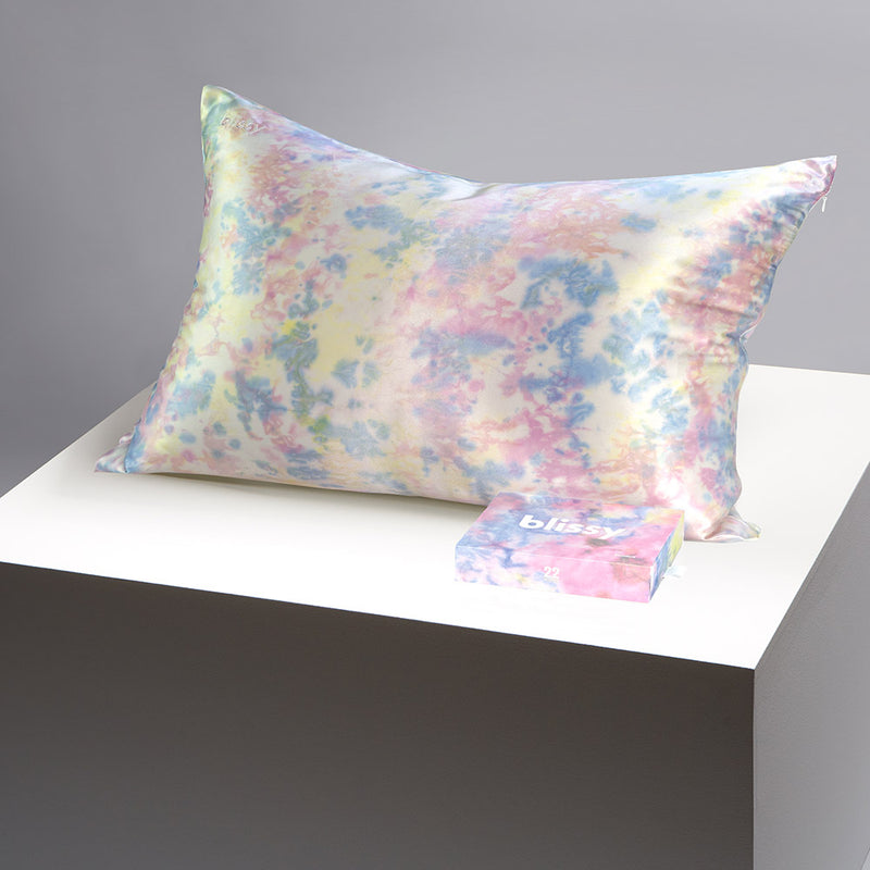 Pillowcase - Yellow Tie-Dye - King - Blissy King Yellow Tie-Dye Pillowcase – 22 Momme Mulberry Silk, 100% Silk